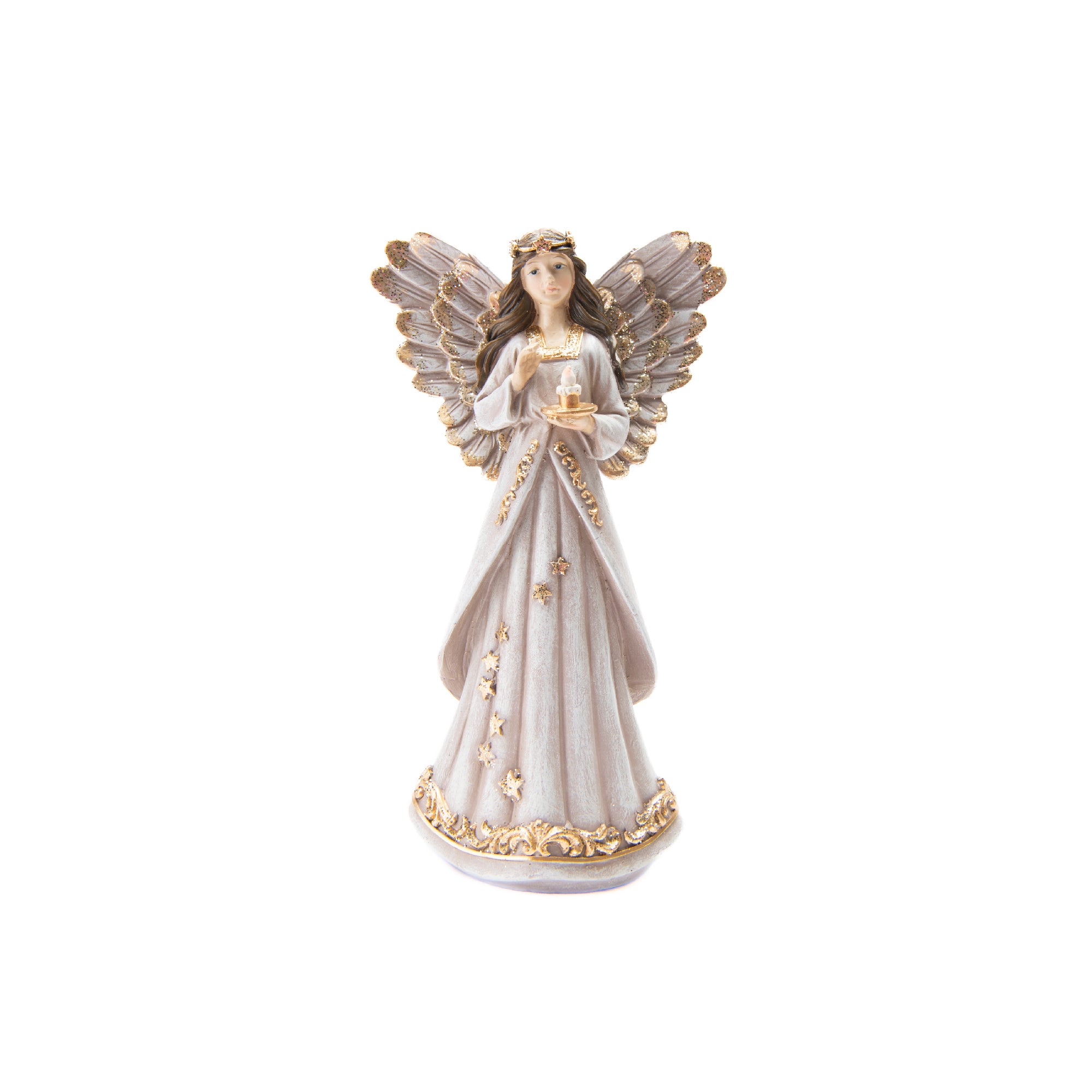 Angel Statue with Candle, Holiday Decor
