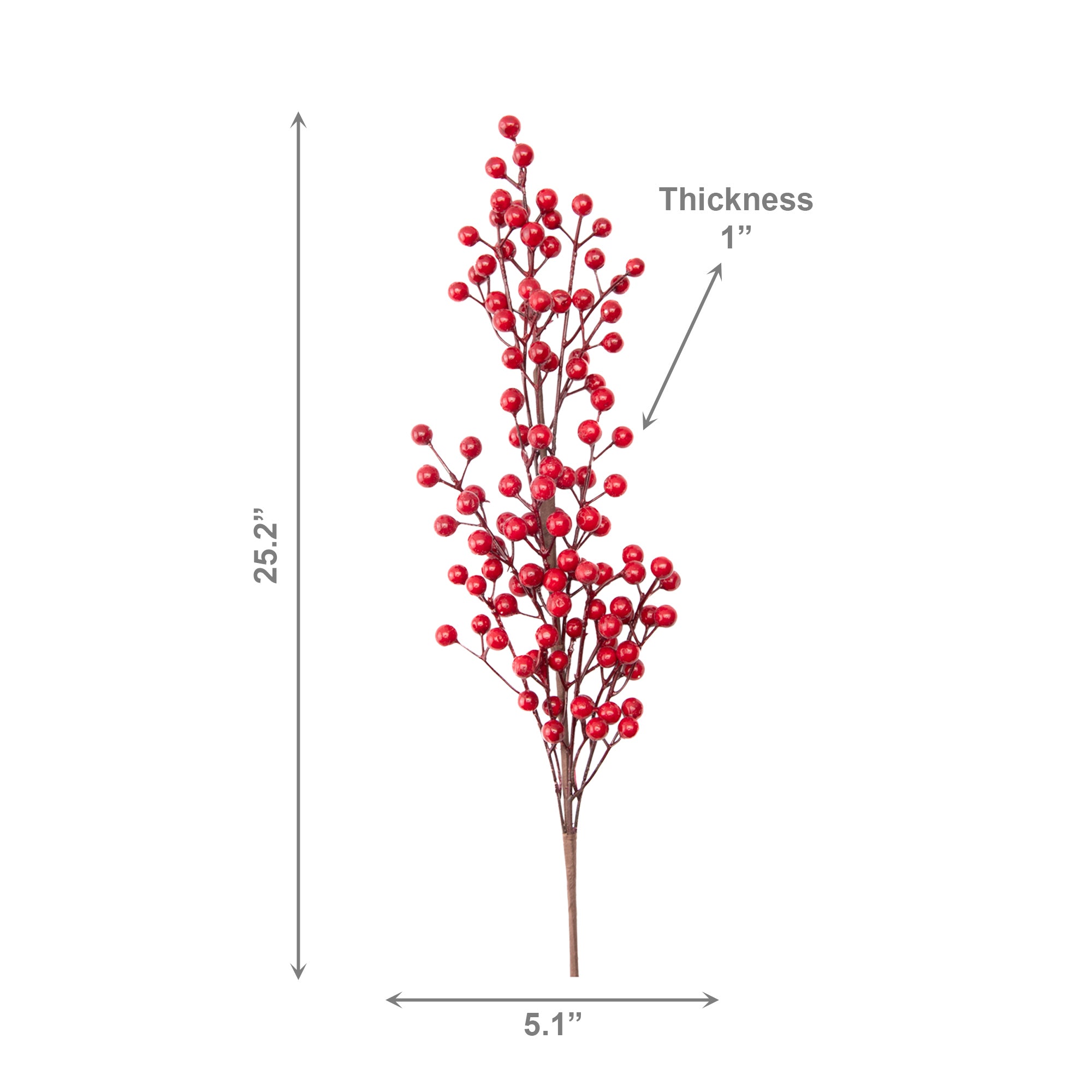 Burgundy Berries Spray, Floral Pick, Holiday Decor- Set of 6
