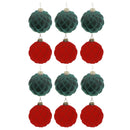 Velveteen Glass Ball Ornament (Asstd) (12/Disp) - Set of 12