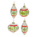 8Cm 3 Pc Glass Ornament In Gift Box (Holly)