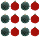 8Cm 3 Pc Glass Ornament In Gift Box (Beaded Crystal)