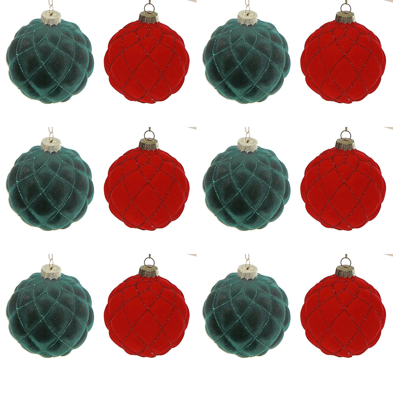 8Cm 3 Pc Glass Ornament In Gift Box (Beaded Crystal)