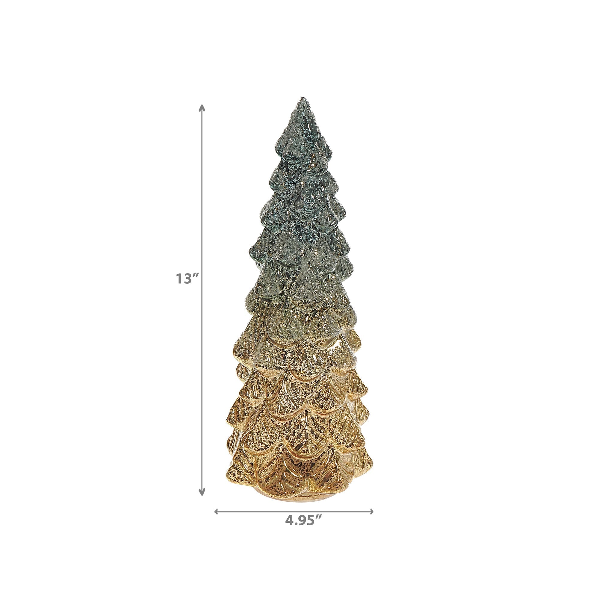 13-Inch LED Glass Christmas Tree Stand Ombre – Illuminated Holiday Tabletop Decor, Christmas Decoration, Winter Home Accent