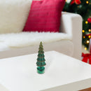 14.2" Spinning Glass Christmas Tree Stand (Green)
