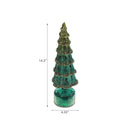 14.2" Spinning Glass Christmas Tree Stand (Green)