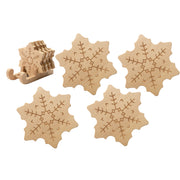 Bamboo Coaster Set 4 Piece Snowflake, Christmas, Coaster Set, Holiday Decor