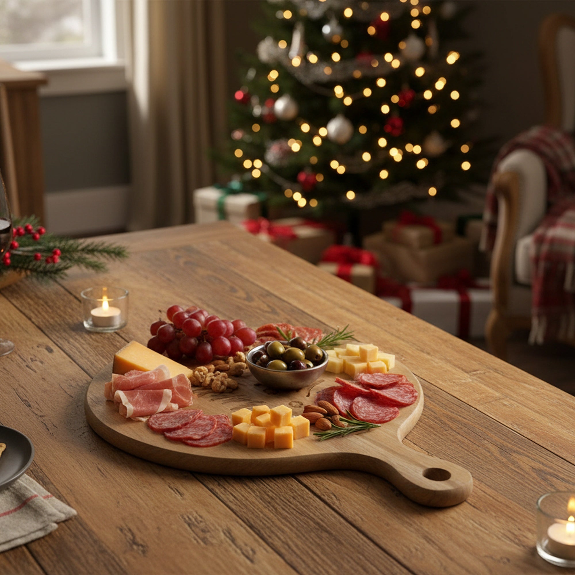 Acacia Paddle Serving Tray Tree, Serving Tray, Holiday Decor