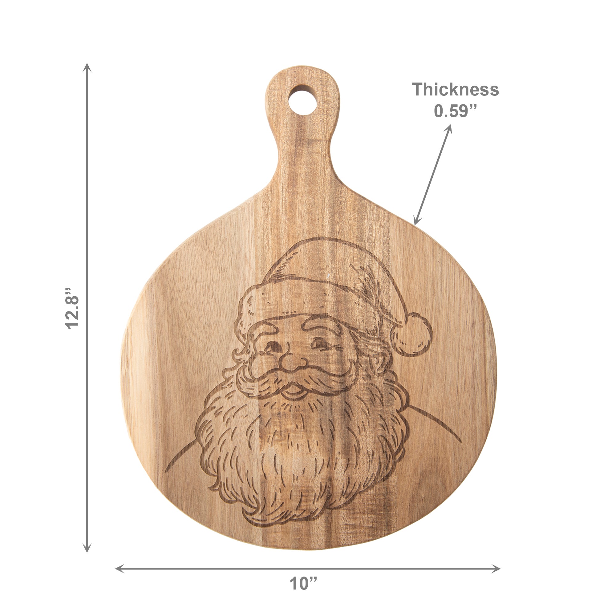 Acacia Paddle Serving Tray Santa, Christmas, Serving Tray, Holiday Decor