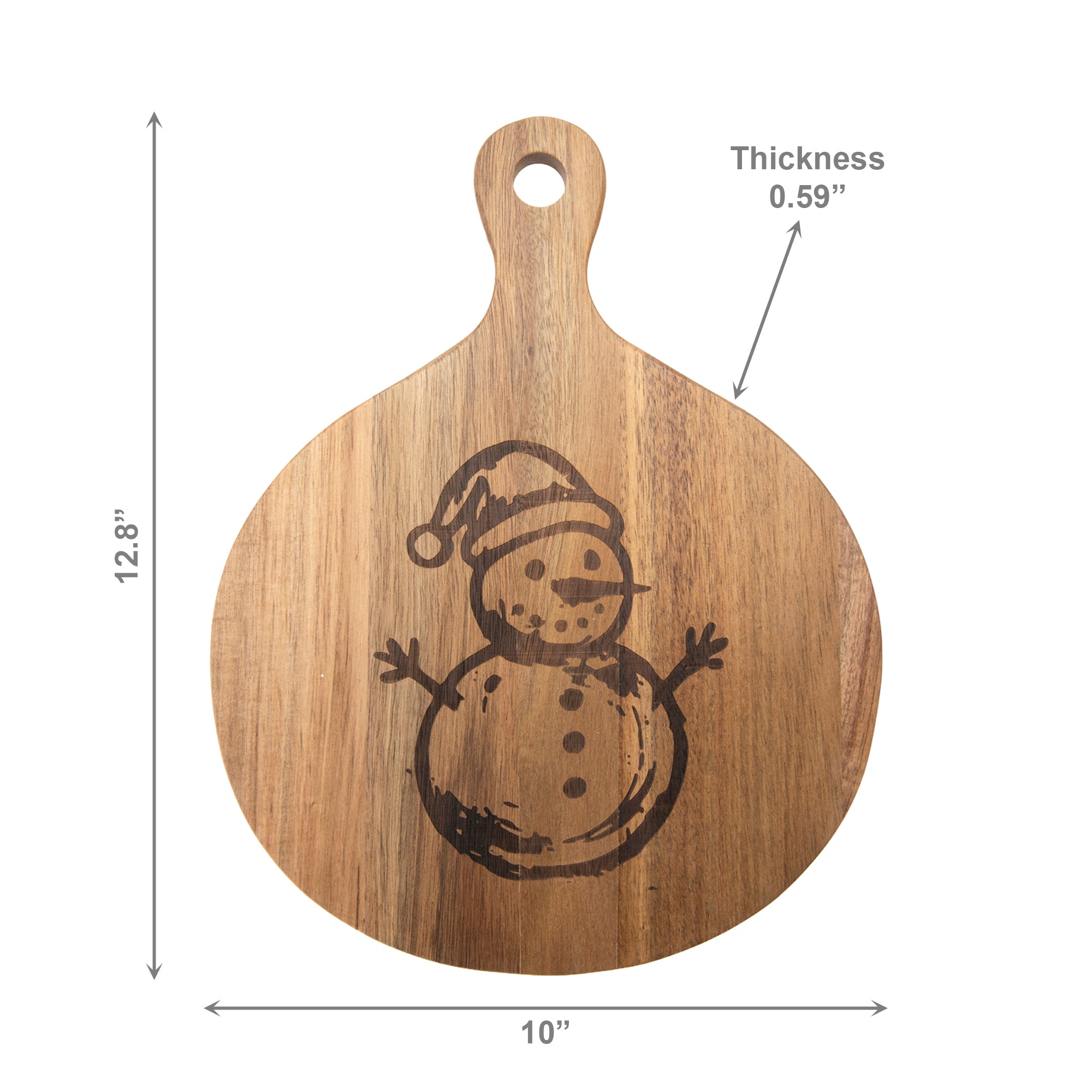 Acacia Paddle Serving Tray Snowman, Christmas, Serving Tray, Holiday Decor