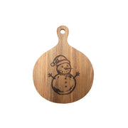 Acacia Paddle Serving Tray Snowman, Christmas, Serving Tray, Holiday Decor