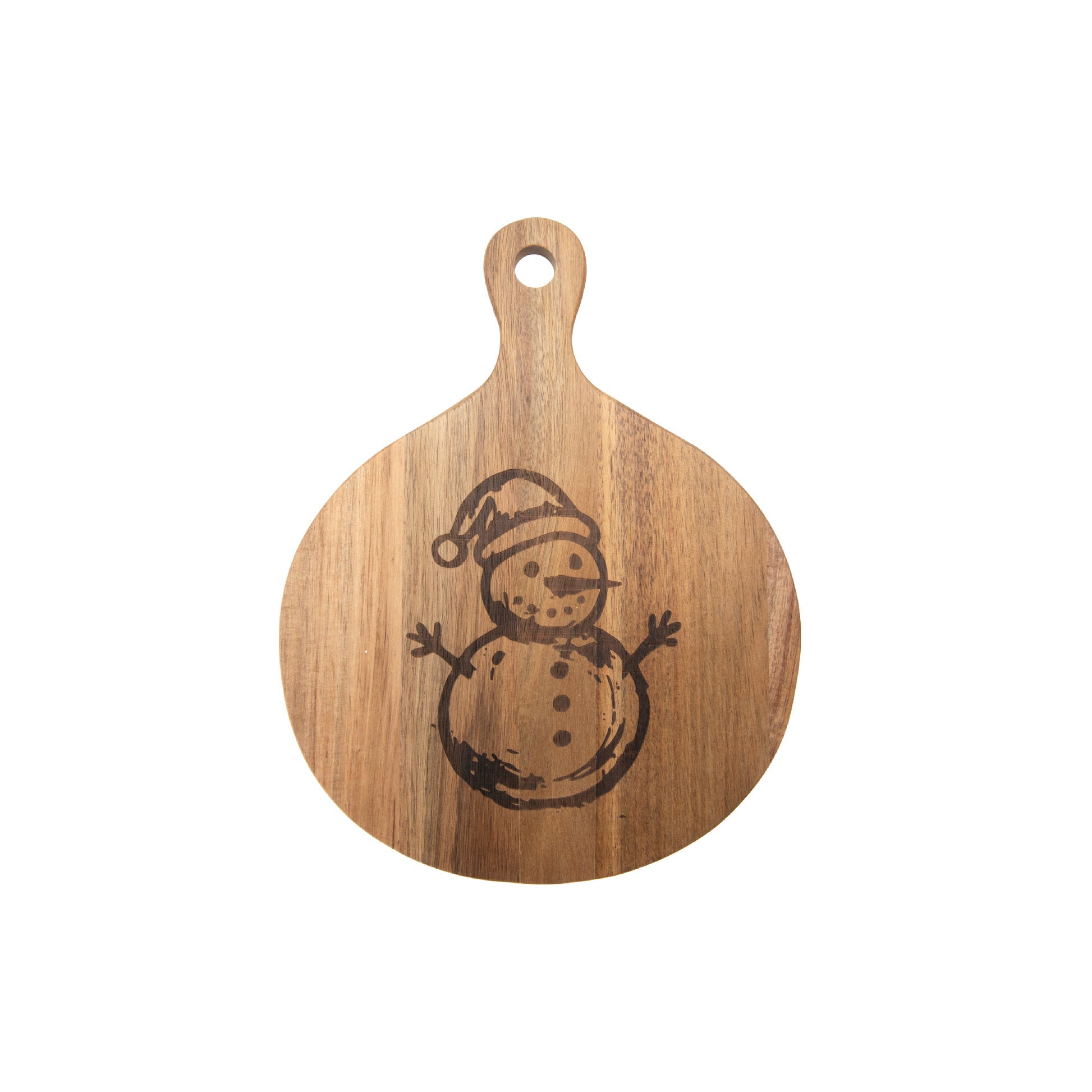 Acacia Paddle Serving Tray Snowman, Christmas, Serving Tray, Holiday Decor