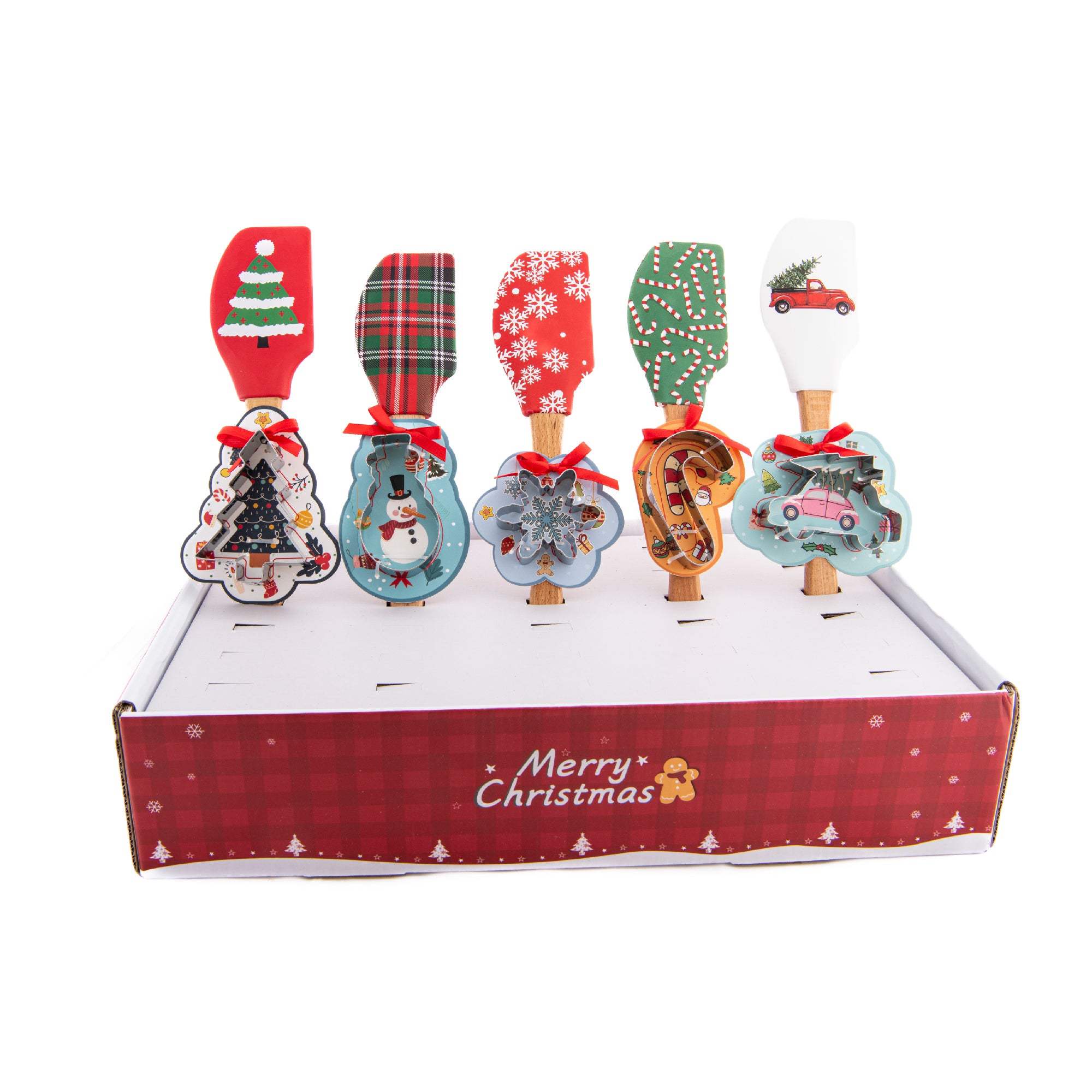 Xmas Baking Set (Cutter and Spatula) (2 Piece) / 30 PDQ Disp, Holiday Decor- Set of 30