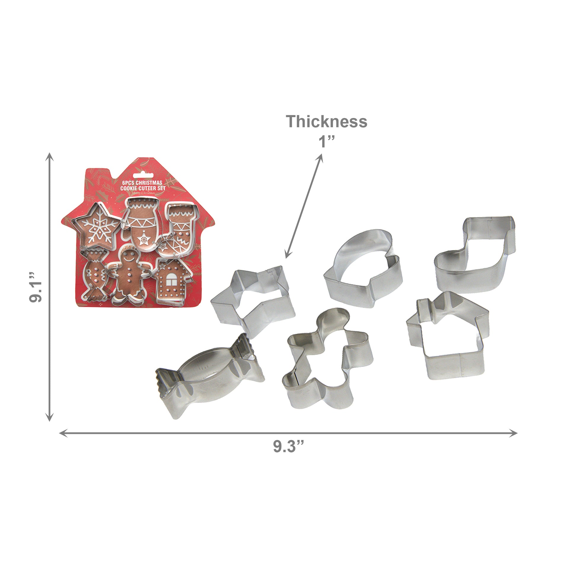 Christmas Cookie Cutter Holiday House 6 Piece, Christmas, Baking Set, Holiday Decor