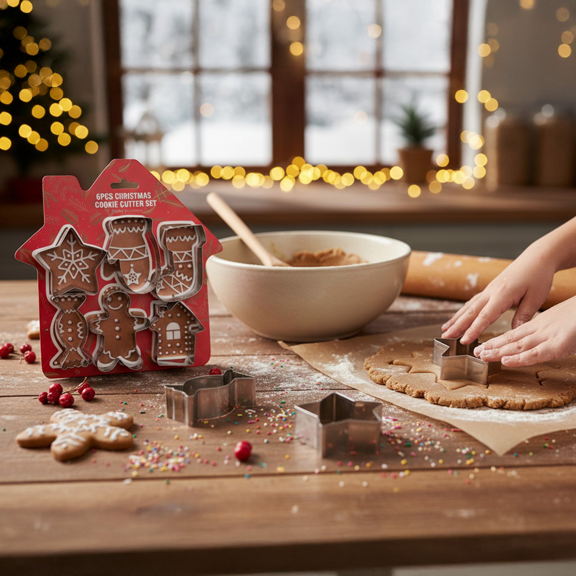 Christmas Cookie Cutter Holiday House 6 Piece, Christmas, Baking Set, Holiday Decor