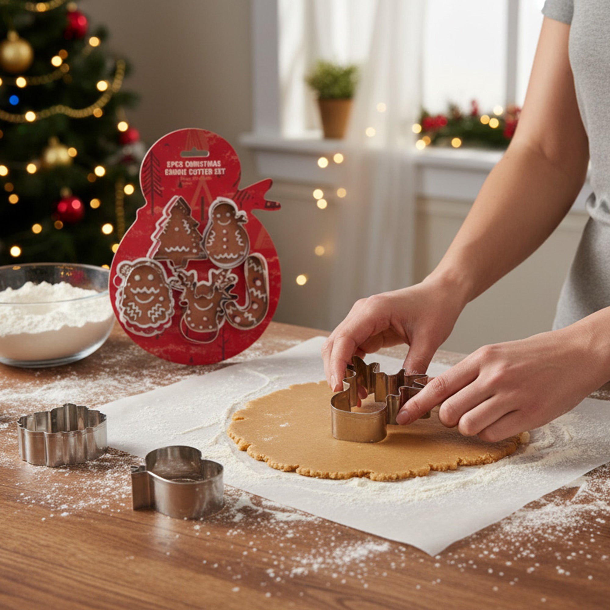 Christmas Cookie Cutter Snowman 5 Piece, Christmas, Baking Set, Holiday Decor