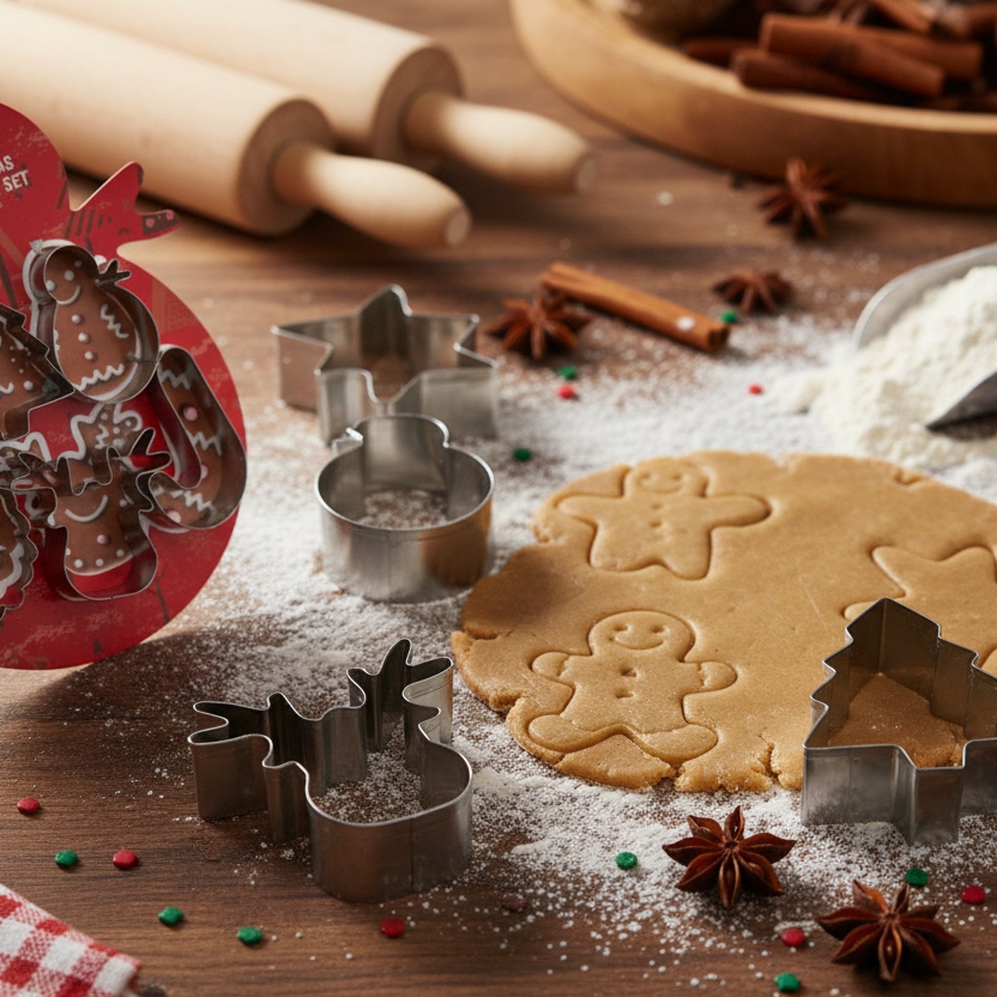 Christmas Cookie Cutter Snowman 5 Piece, Christmas, Baking Set, Holiday Decor