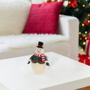 Led Wool Lit Stout Snowman