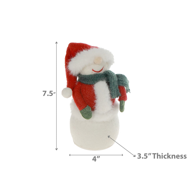 Led Wool Lit Snowman With Covered Eyes