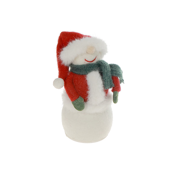 Led Wool Lit Snowman With Covered Eyes