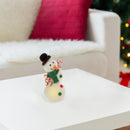 Led Wool Lit Snowman With Candy Cane Hands