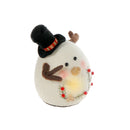 Led Wool Lit Rounded Snowman