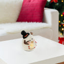 Led Wool Lit Rounded Snowman