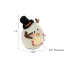 Led Wool Lit Rounded Snowman