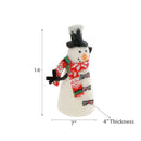 Led Wool Lit Slender Snowman