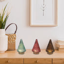Led Glass Cone Tree Decor 3.62" - Set of 3