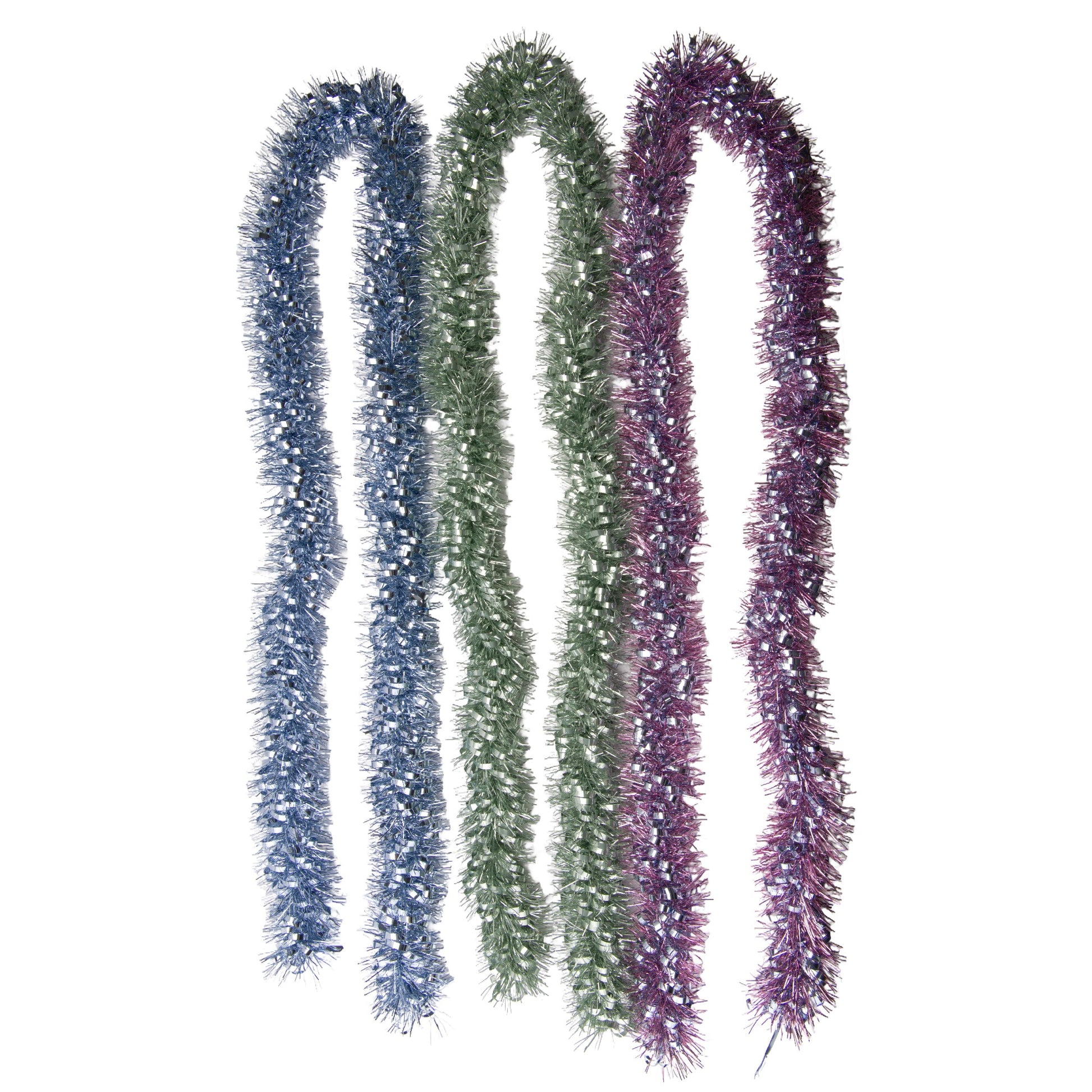 2m Metallic Tinsel Mixed Needle Garland Assorted, Garland, Holiday Decor- Set of 12