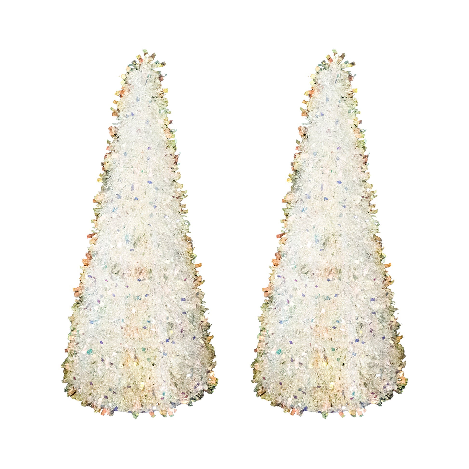 Iridescent Tinsel Christmas Tree, Christmas, Tinsel Decor, Holiday Decor- Set of 2