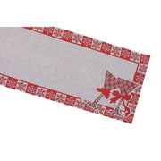 Tapestry Table Runner with Snowflake Border – Square End, Winter Holiday Decor