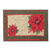 Tapestry Floor Rug Poinsettia Christmas Decorative Area Rug
