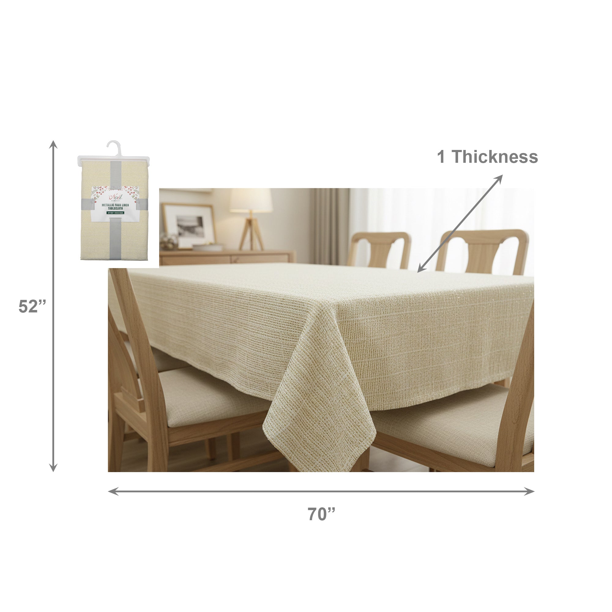 Lurex Tablecloth 52 X 70 Gold, Tablecloth, Holiday Decor