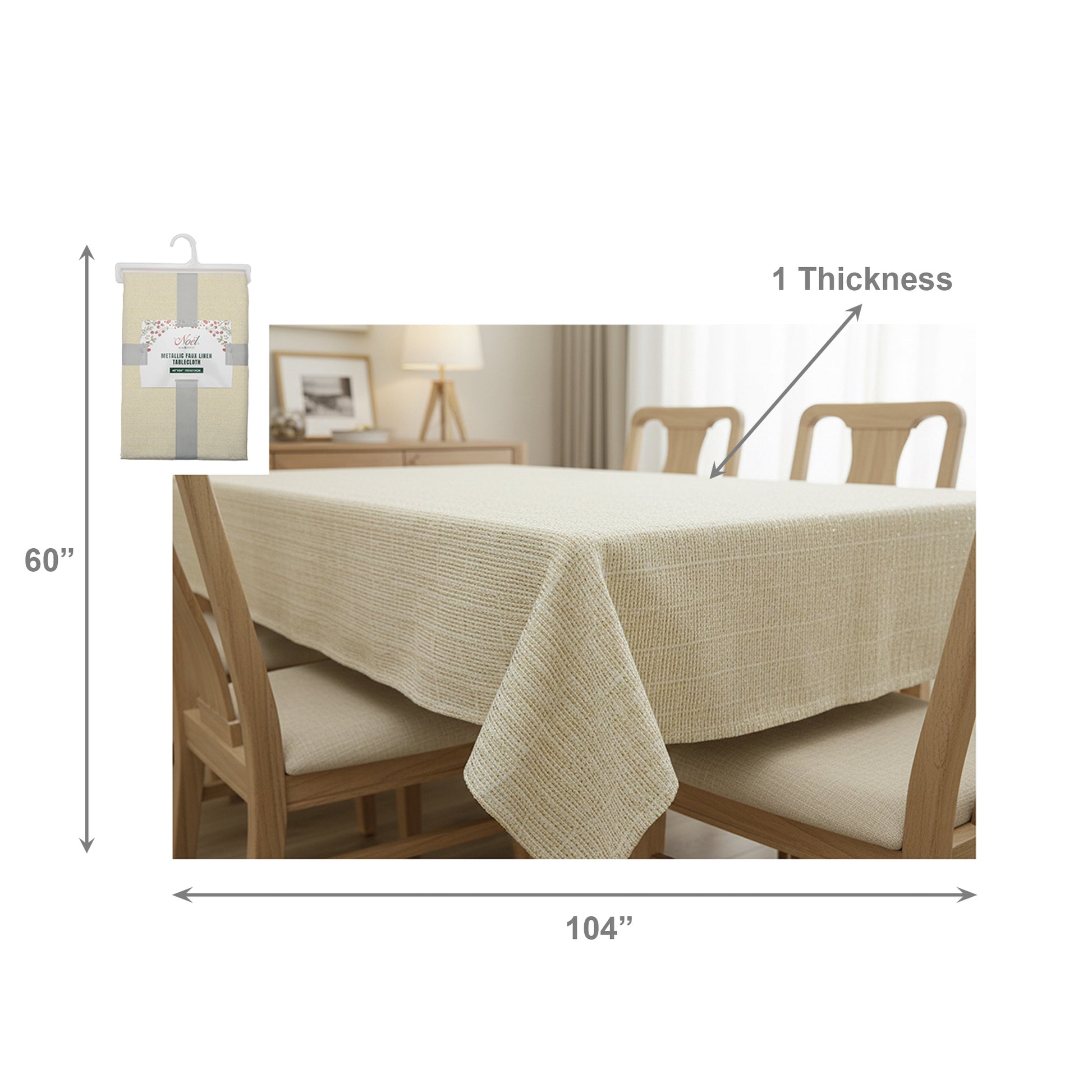 Lurex Tablecloth 60 X 104 Gold, Tablecloth, Holiday Decor