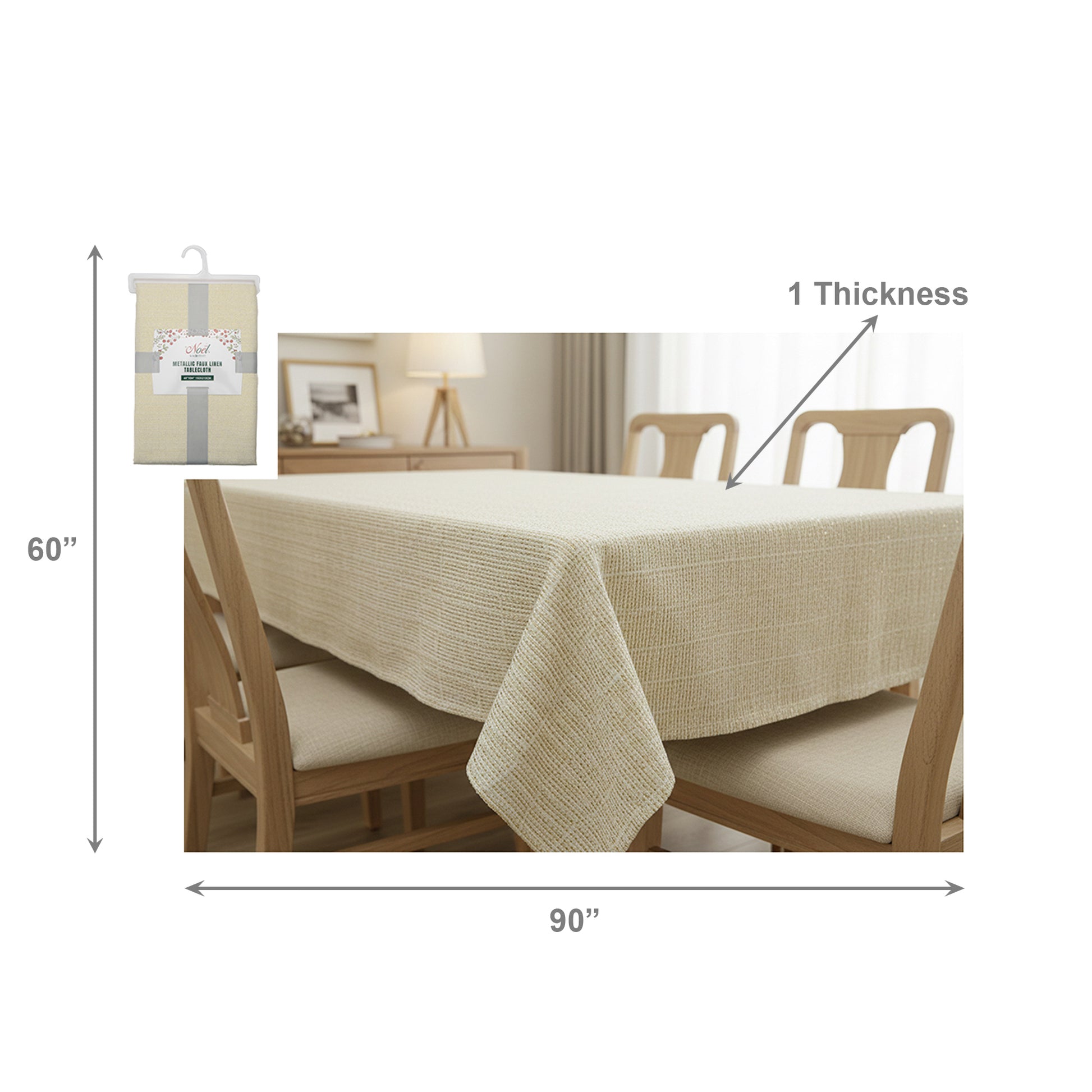 Lurex Tablecloth 60 X 90 Gold, Tablecloth, Holiday Decor