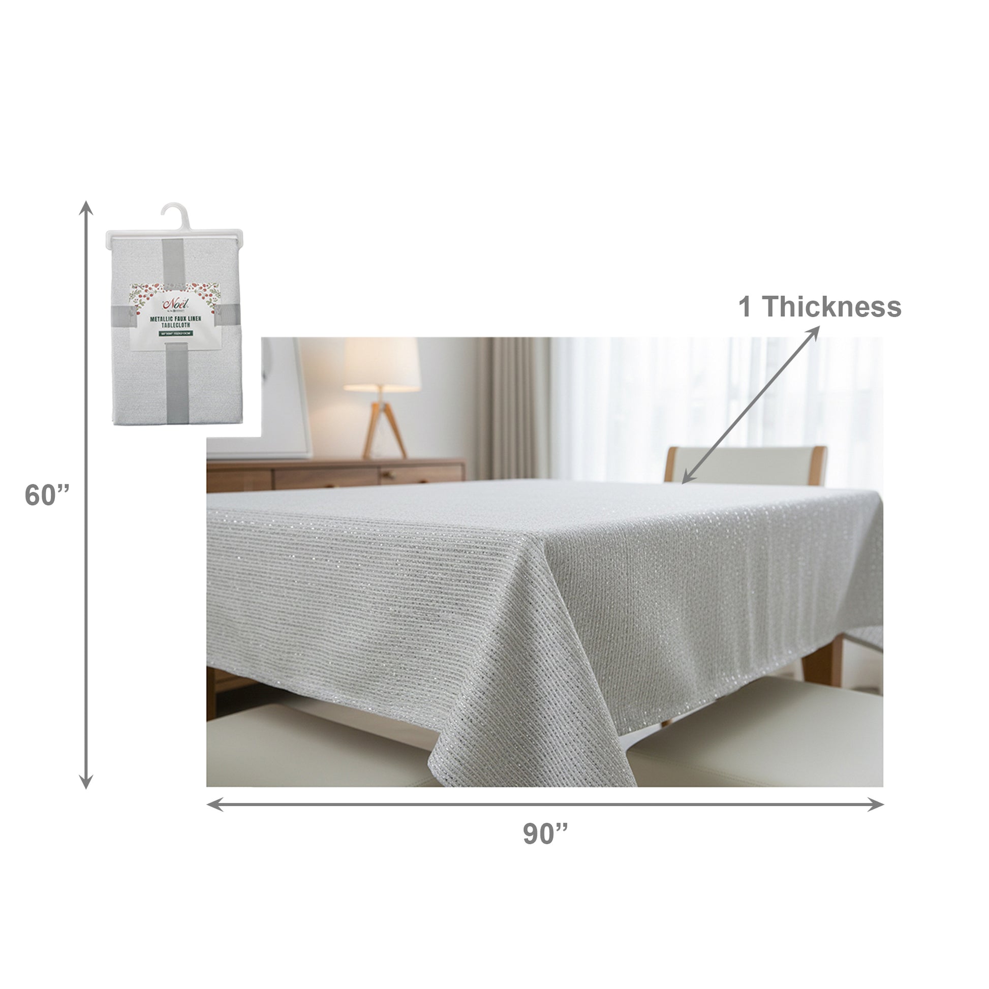 Lurex Tablecloth 60 X 90 Silver, Tablecloth, Holiday Decor