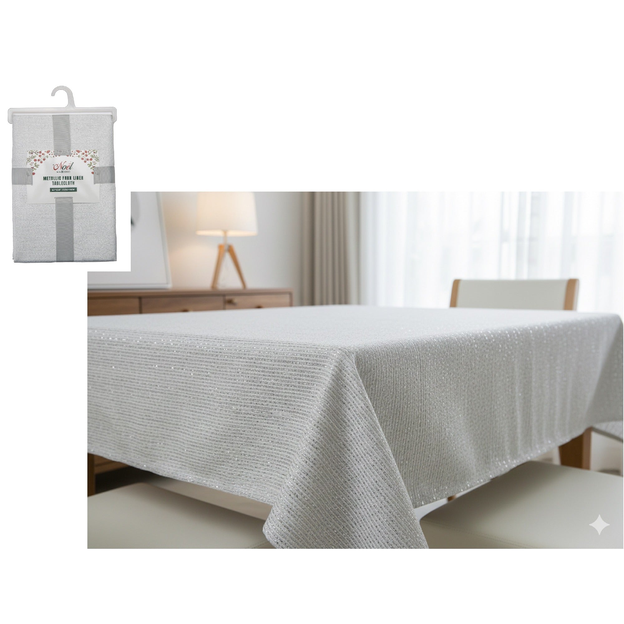 Lurex Tablecloth 60 X 90 Silver, Tablecloth, Holiday Decor