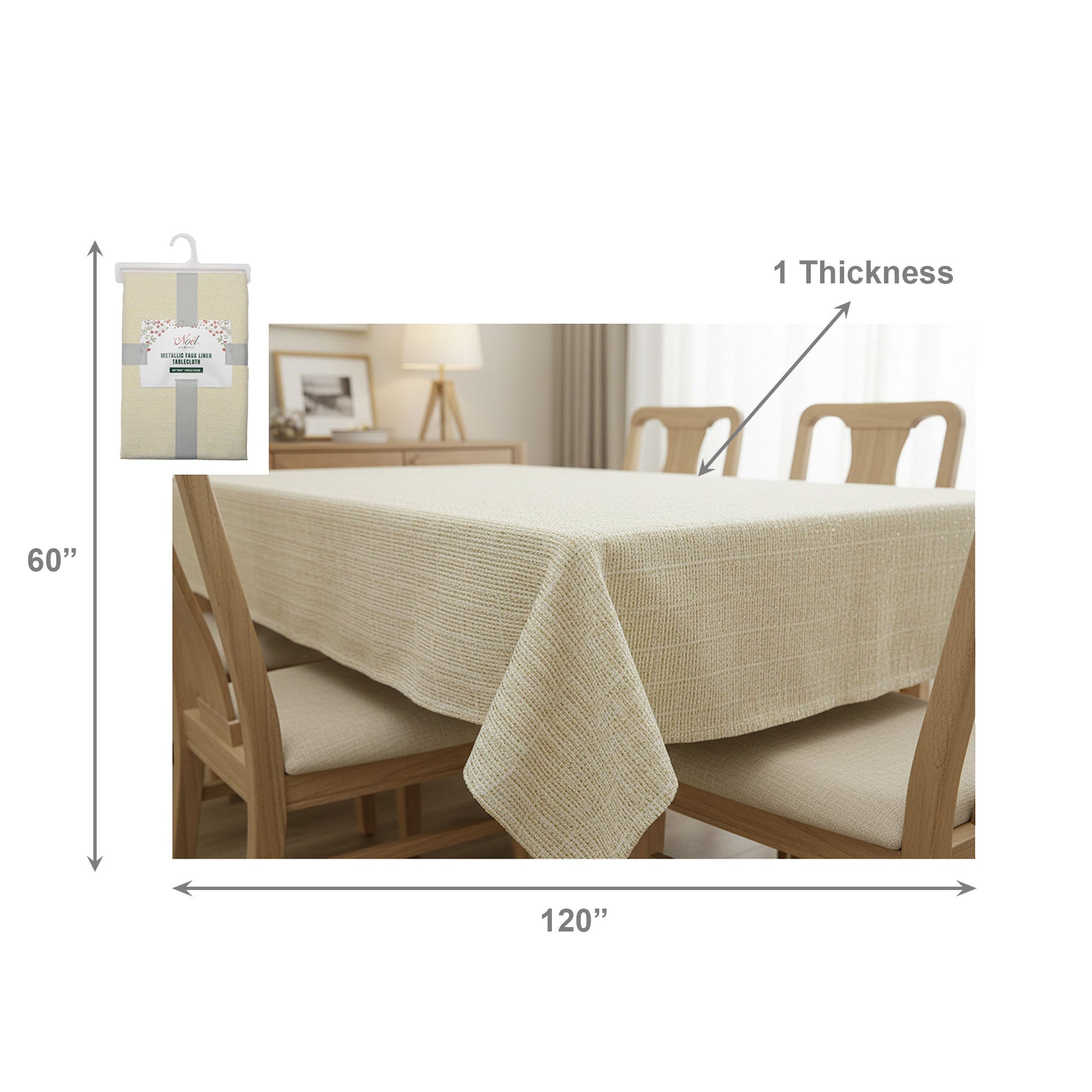 Lurex Tablecloth 60 X 120 Gold, Tablecloth, Holiday Decor
