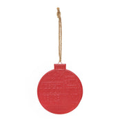 Christmas Round Ornament Red, Christmas, Ornament, Holiday Decor- Set of 6