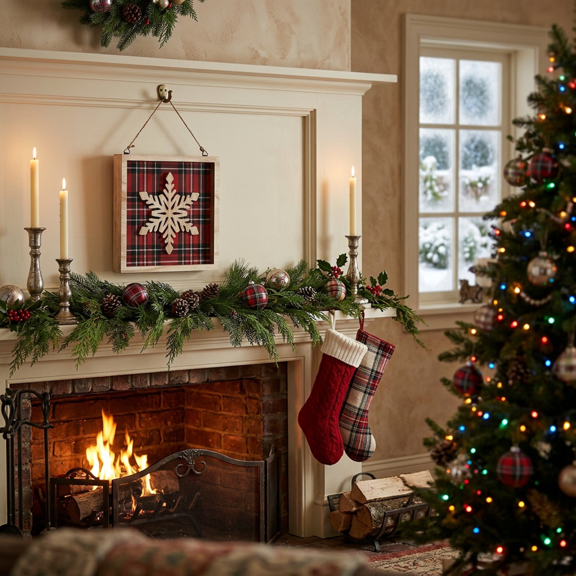 Snowflake Square Ornament/Sign, Christmas, Ornament, Holiday Decor