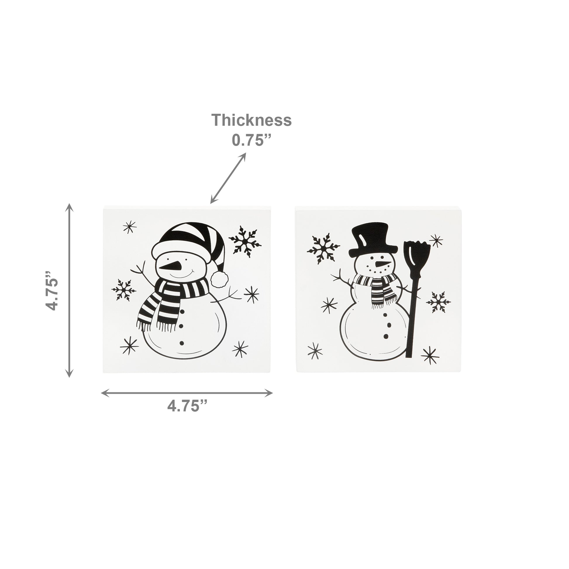 Snowman Block 2 Assorted, Christmas, Holiday Decor- Set of 2