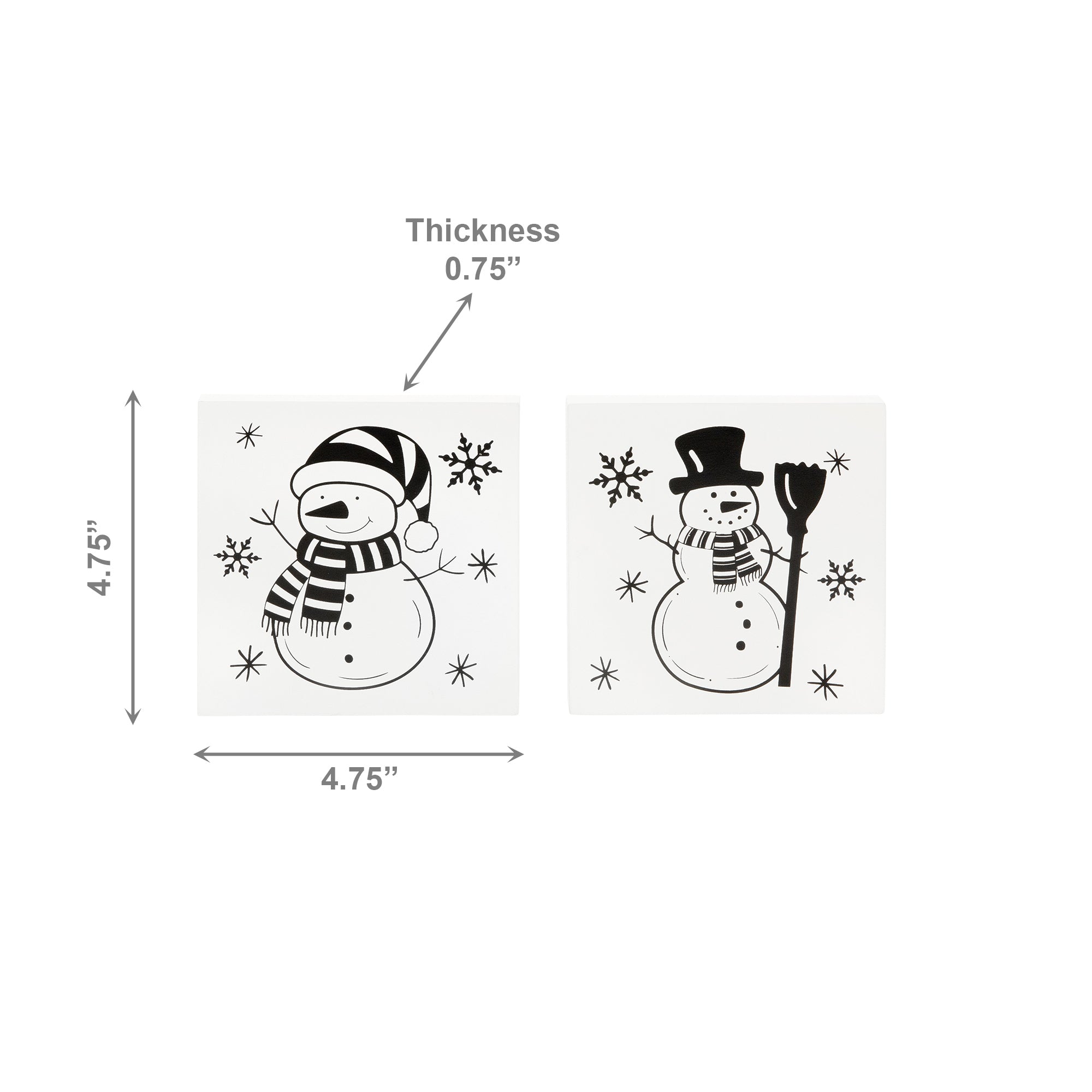 Snowman Block 2 Assorted, Christmas, Holiday Decor- Set of 2