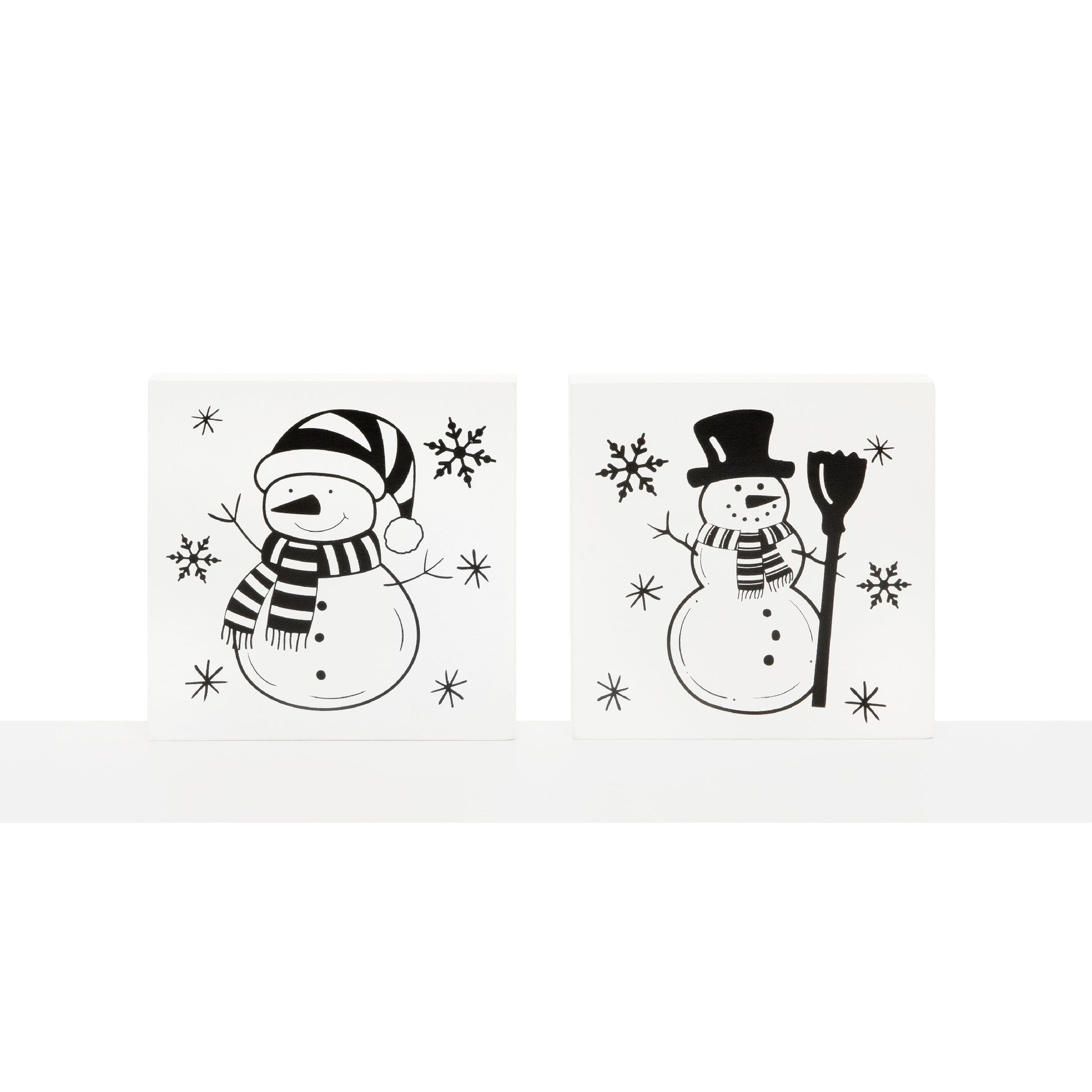 Snowman Block 2 Assorted, Christmas, Holiday Decor- Set of 2
