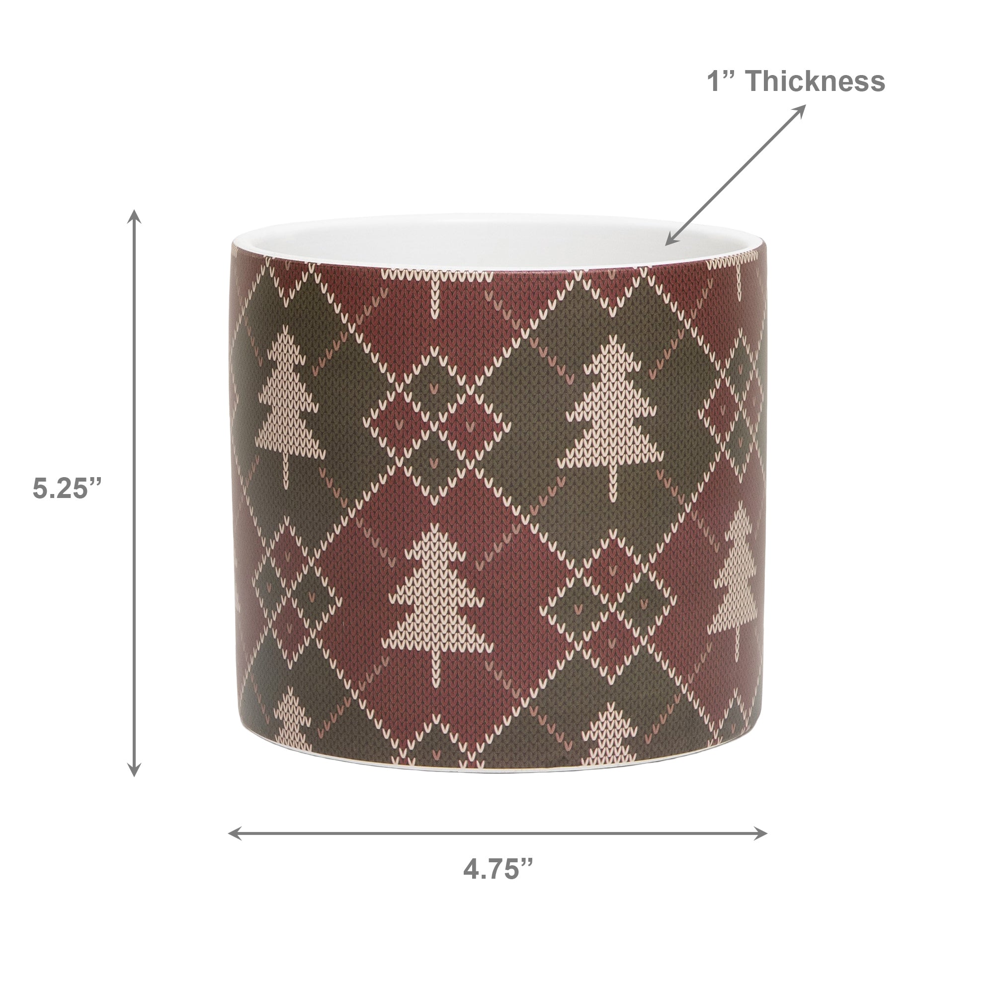 Alpine Plaid Pot Large, Winter, Planter, Holiday Decor- Set of 3