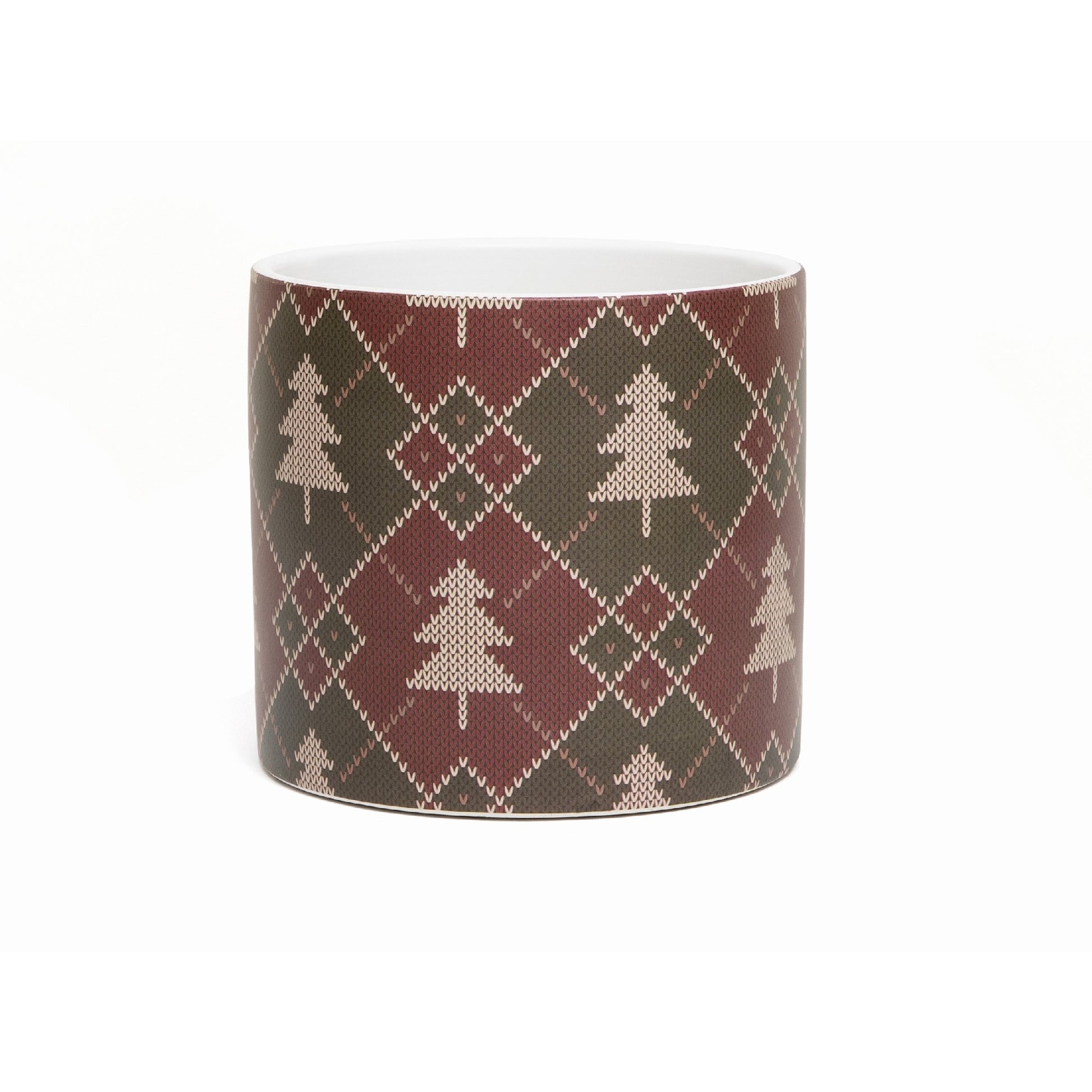 Alpine Plaid Pot Large, Winter, Planter, Holiday Decor- Set of 3
