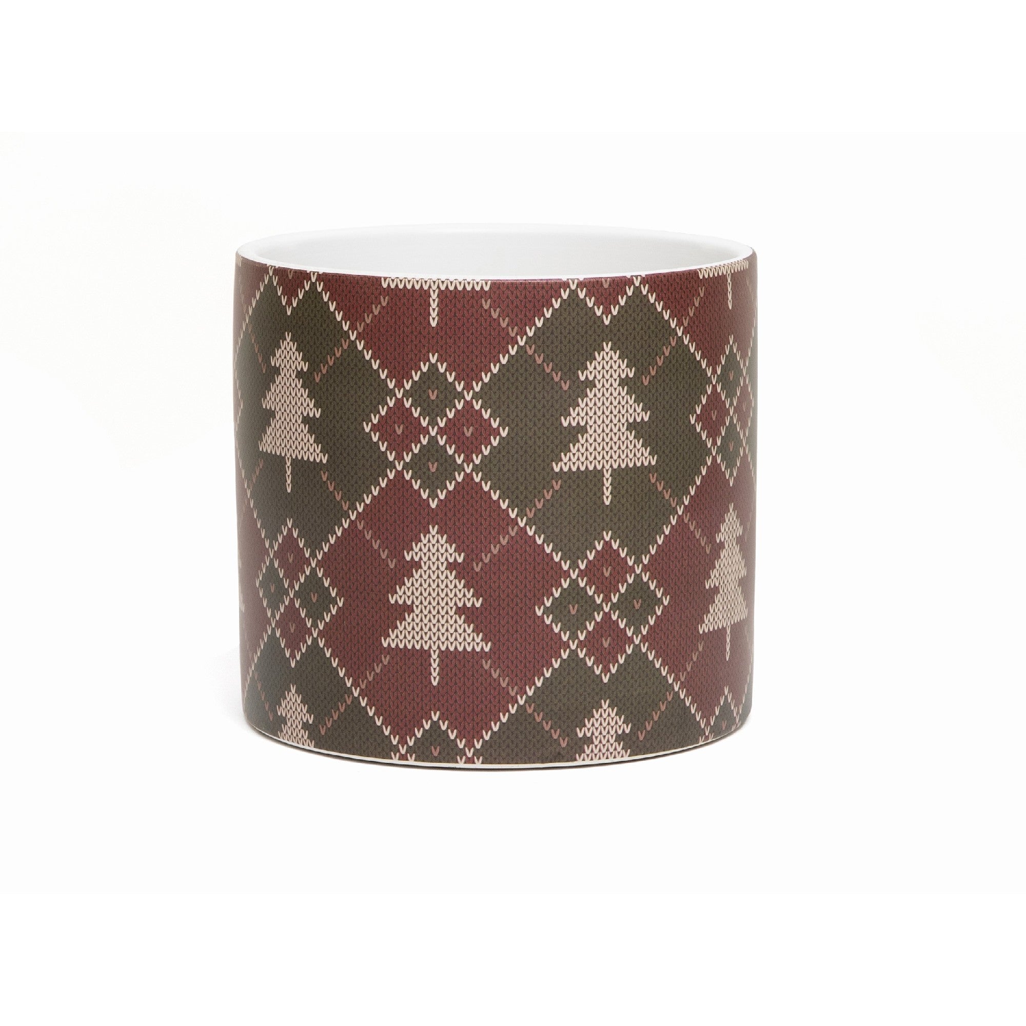 Alpine Plaid Pot Large, Winter, Planter, Holiday Decor- Set of 3