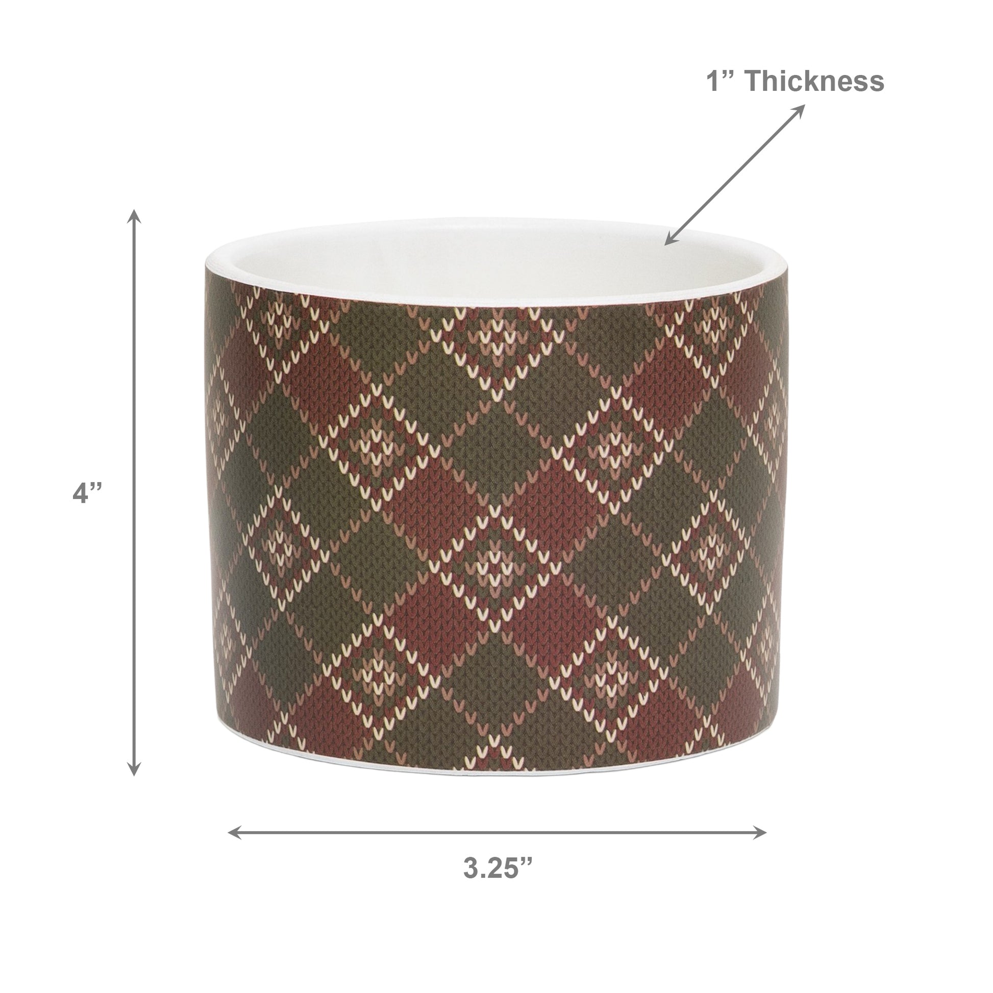 Alpine Plaid Pot Medium, Winter, Planter, Holiday Decor- Set of 3