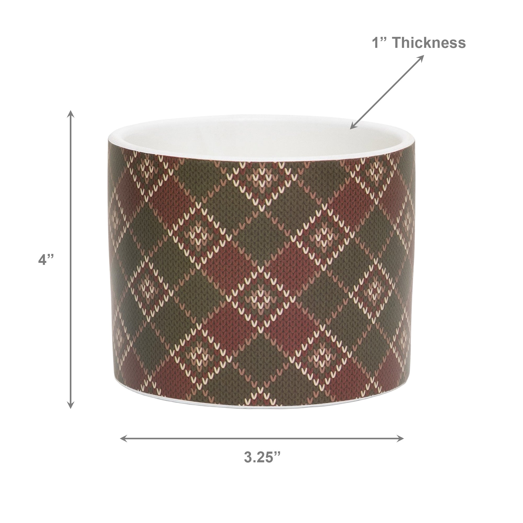 Alpine Plaid Pot Medium, Winter, Planter, Holiday Decor- Set of 3