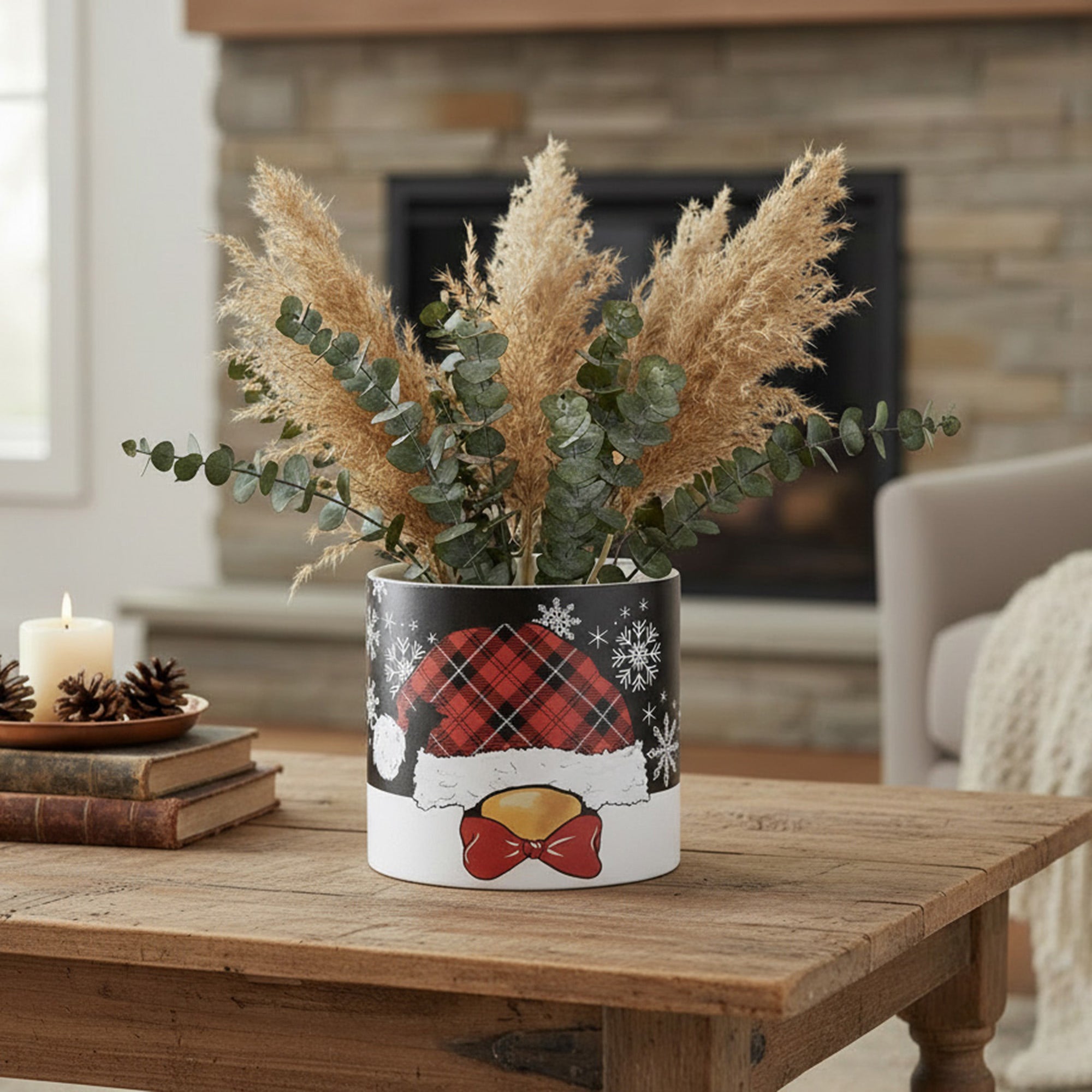 Penguin/Snowflake Pot Large, Christmas, Planter, Holiday Decor- Set of 3
